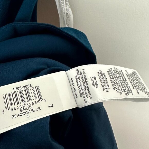 DRESS THE POPULATION Bailey Off the Shoulder Body-Con Dress in Peacock Blue - Picture 7 of 11